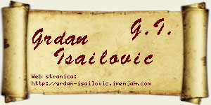 Grdan Isailović vizit kartica